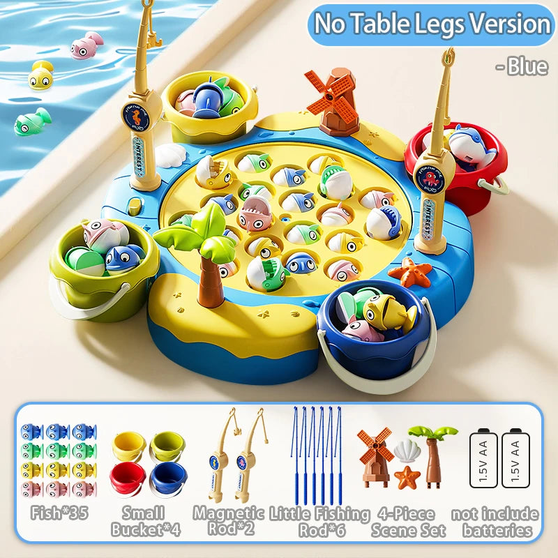 Magnetic Fishing Game - Educational Learning Toy with 2/6 Poles & 25/35/45 Fish for Kids Develops Fine Motor Skills