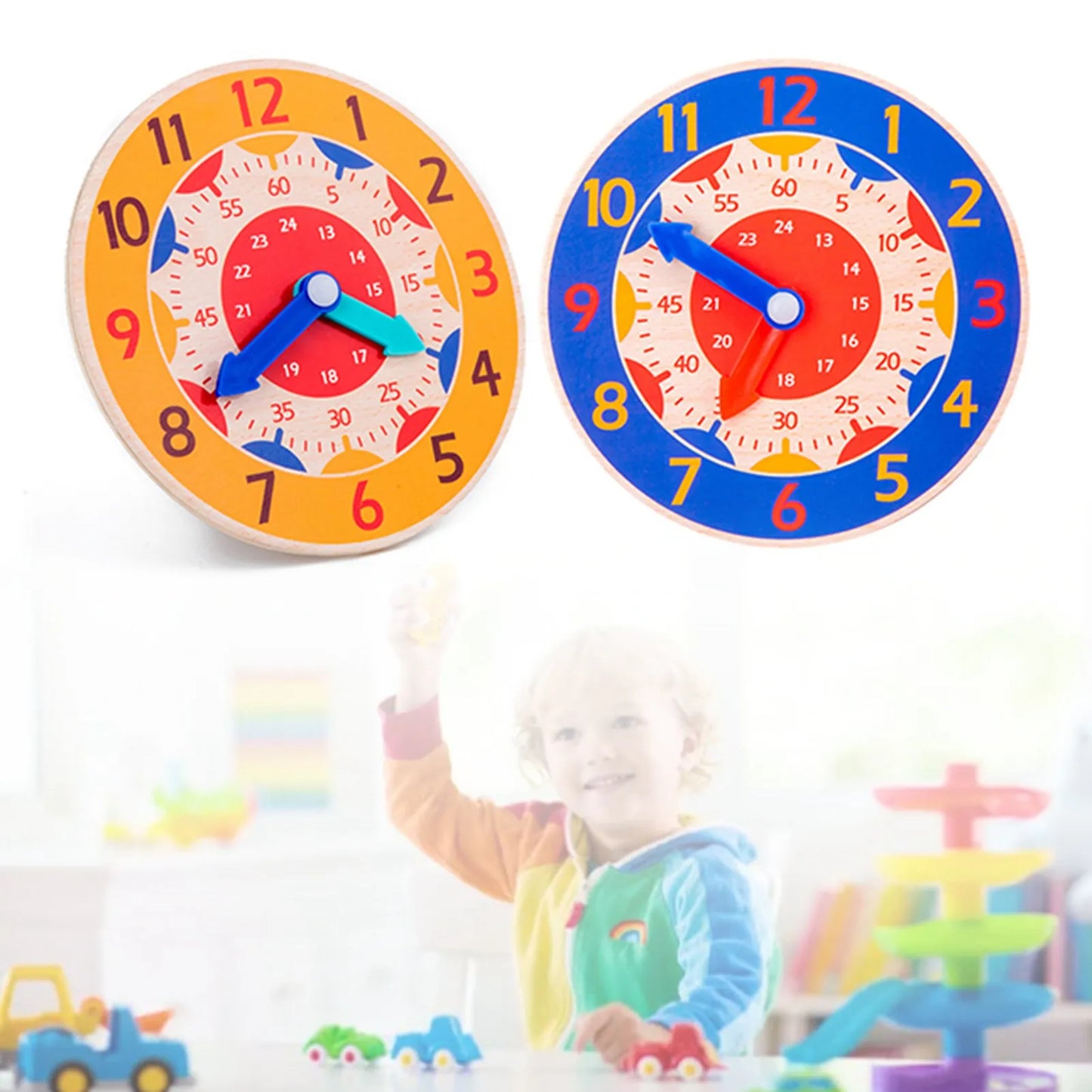 Cognitive Learning Clock  Wooden Cognitive Clock Improve Observation Teaching Clock Educational  for 4 to 6 Years Old Kids