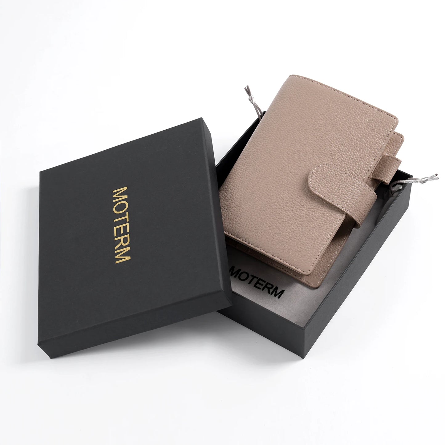Moterm Personal Elite Rings Planner Without Back Pocket Pebbled Grain Leather Notebook Journal with 25mm Rings Organizer Cover