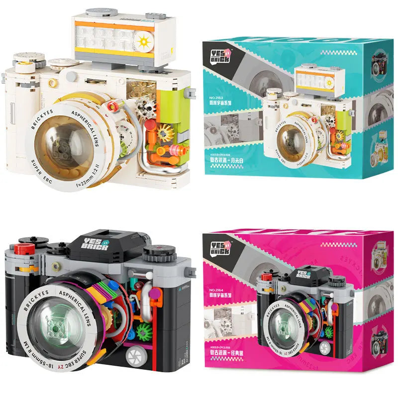 Creative Building Blocks Mechanical Universe Retro Camera Assembled Handmade Toys Model Ornaments DIY Educational Leisure Toys