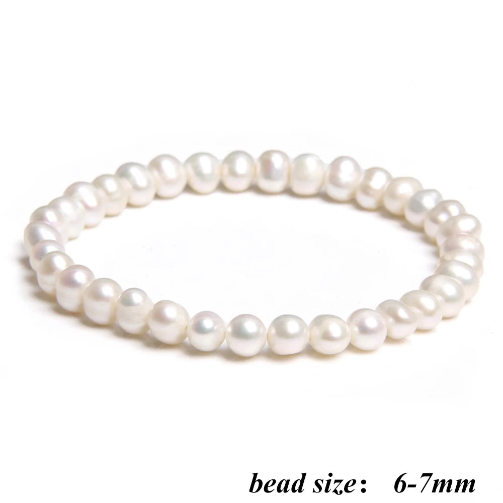 2024 New Natural Freshwater Pearl Stretch Bracelet Elegant Retro Female Pearl Bracelet High Quality Jewelry Gift For Women
