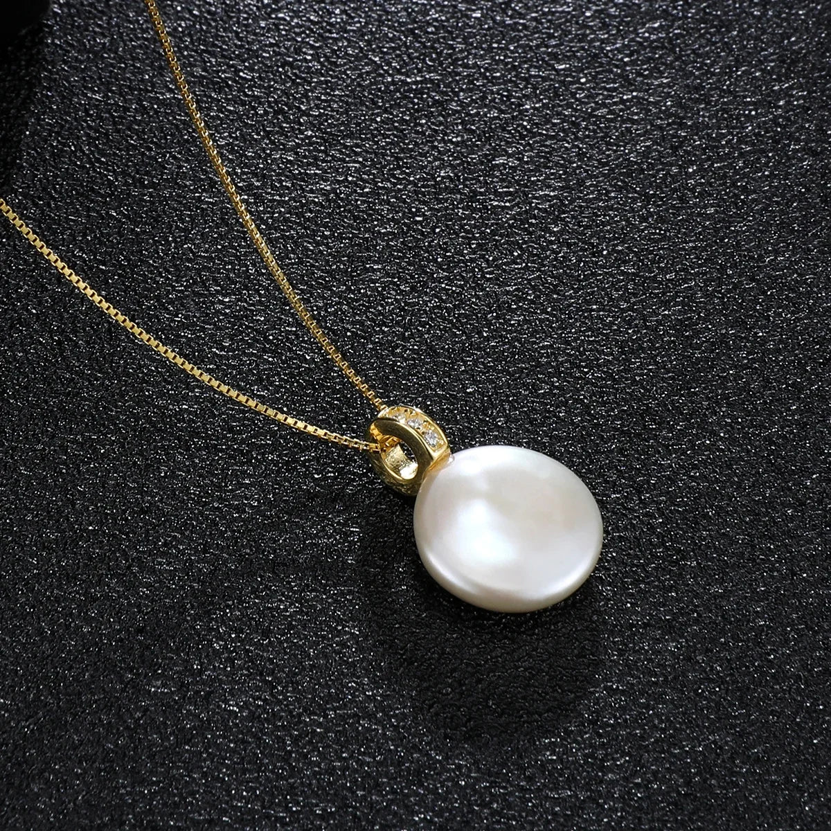 YWYC S925 Sterling Silver Necklace Natural Freshwater Pearl 12 -13mm Baroque Button Pendant Necklace for Women Fine Jewelry