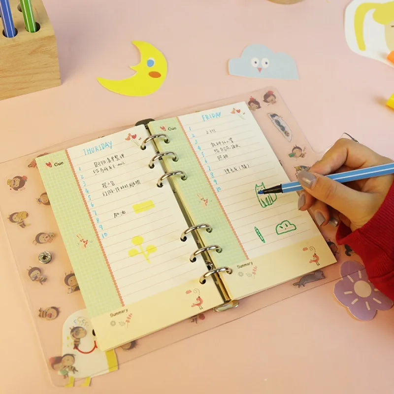 2026Colored A5 A6 Loose Leaf Notebook Refill Spiral Binder Inner Page Weekly Monthly To Do Line Dot Grid Inside Paper Stationery