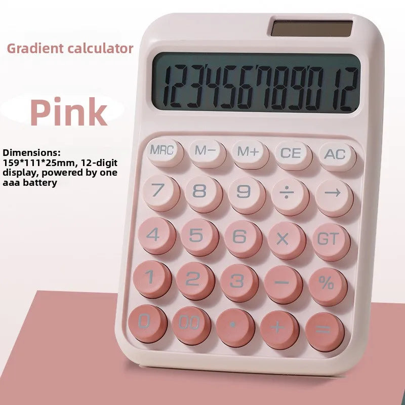 Dopamine Style Calculator Solar Dual Power Financial Accounting Calculator for Office Ladies Students Exam Office Supplies