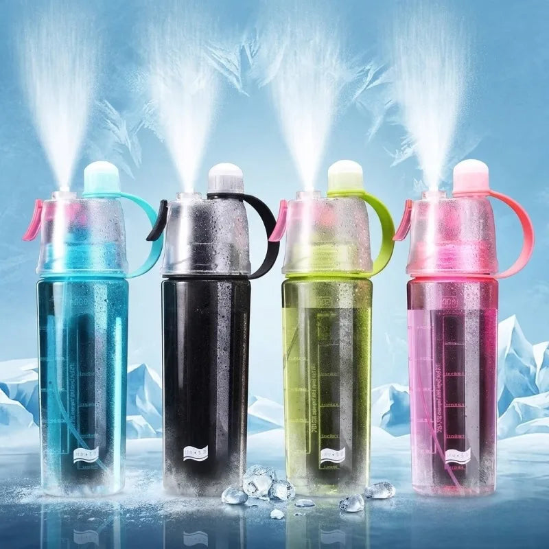 2 in 1 Spray Water Bottle Portable Cooling Hydration Cup for Outdoor Sports Travel Camping Summer Gift for Fitness Lovers