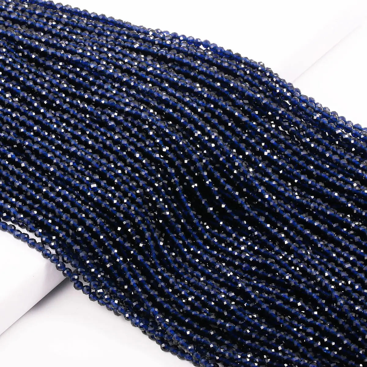 5 Strings Natural Spinel Stone Beads Faceted Round Crystal Spacer Glass Beads Bracelet DIY Jewelry Making Bracelet Necklace