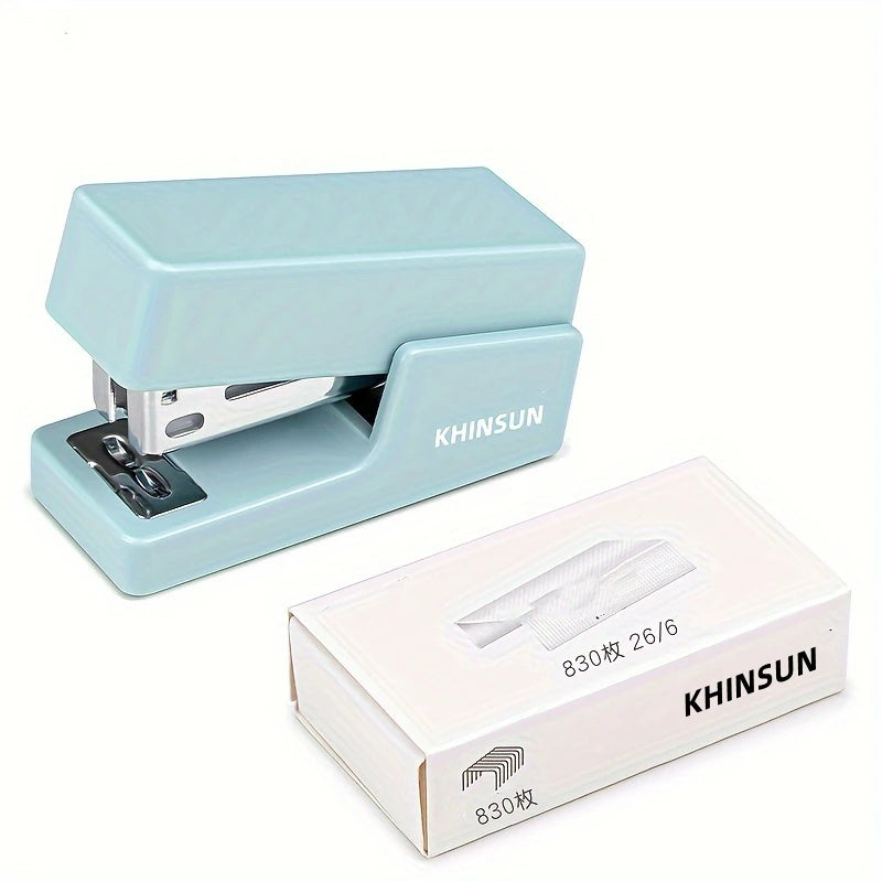 KHINSUN Mini Stapler Set Portable Color Paper Binding Machine Use 24/6 26/6 Staples Fashion Stationery Office Supplies