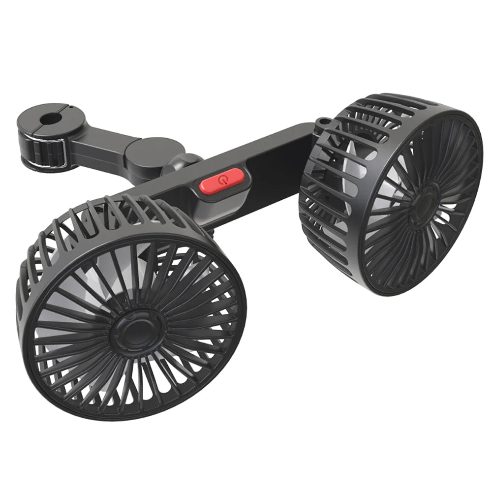 3-speed Car Seat Back Cooling Fan USB Charge Dual Head Fan 360 Degree Rotation Neck Cooler for Summer Car Accessories
