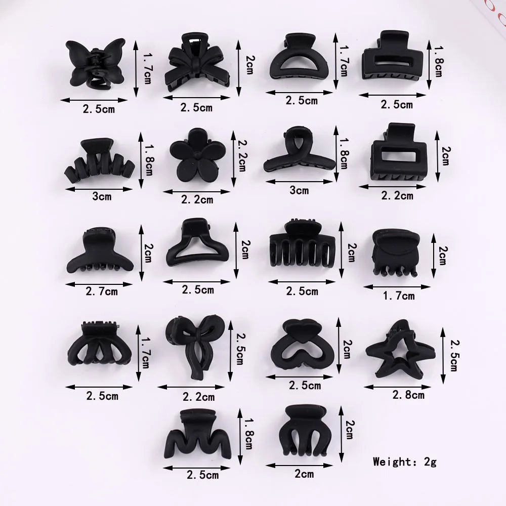 10Pcs/set Small Flower Hair Claw Clips for Women Girls Matte Rectange Jaw Clips Semicircle Barrettes for Thin Hair