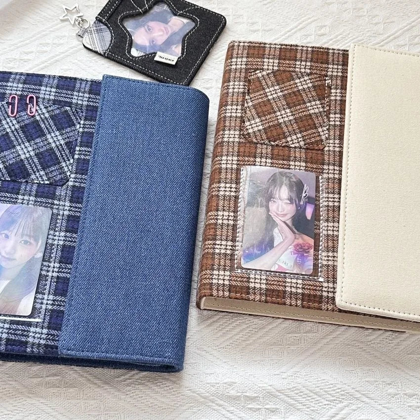 A5 Blue Denim DIY Binder Notebook Cover DIY Binder Photocards Collect Book Diary Agenda Planner DIY Cover Album Stationery