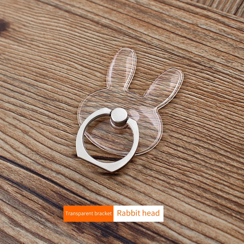 Clear Cat Finger Ring Mobile Phone Stand Holder For iPhone XS Huawei Samsung cell Smart Round Phone Ring holder Car Mount Stand