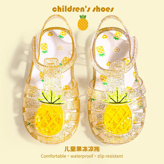 New Summer Kids Cute Cartoon Sweet Jelly Sandals Children Original Fruit Clogs Shoes for Toddler Non Slip Soft Sole Sandalsl