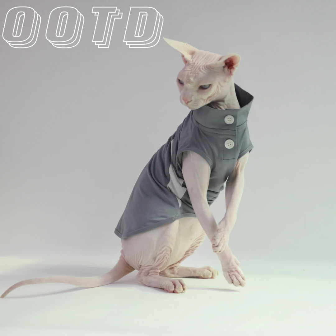 Sunproof Cooling Breathable UV Protection Thin Clothes for Sphynx Devon Rex Abyssinian Cats