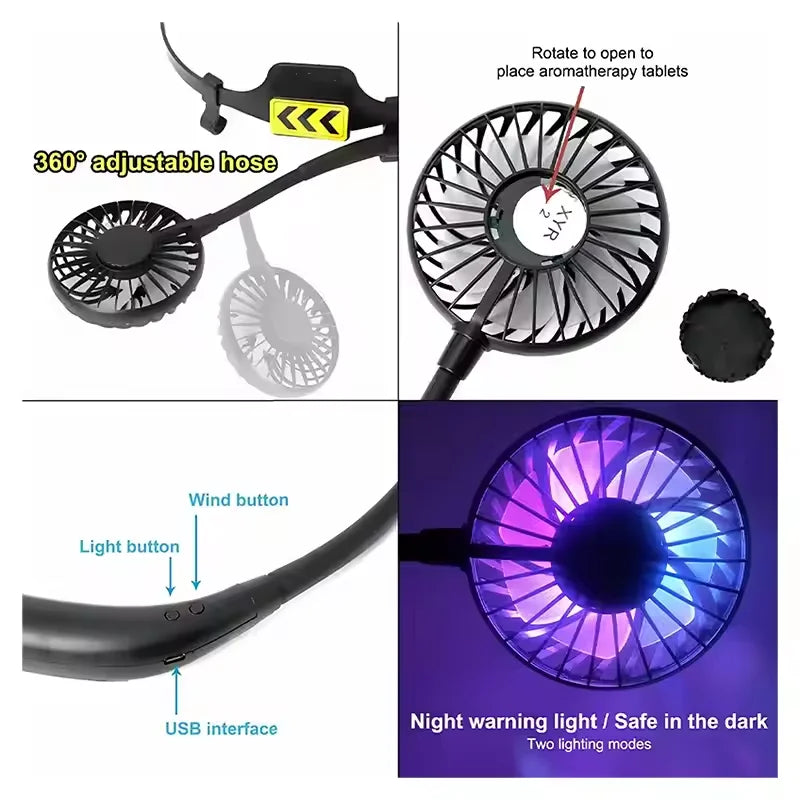 Adjustable Safety Helmet Cooling Fan LED Night Light Portable for Summer Heat Relief Outdoor Work Comfort Suitable Most Helmets