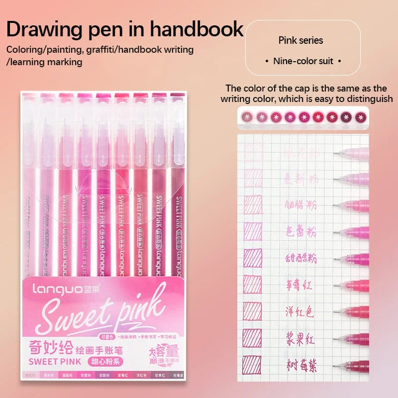 Color Gel Pen Set Kawaii Stationery Student Diary Pen Journaling Note Handbook Pen Color Gel Ink Pens Markers School Supplies