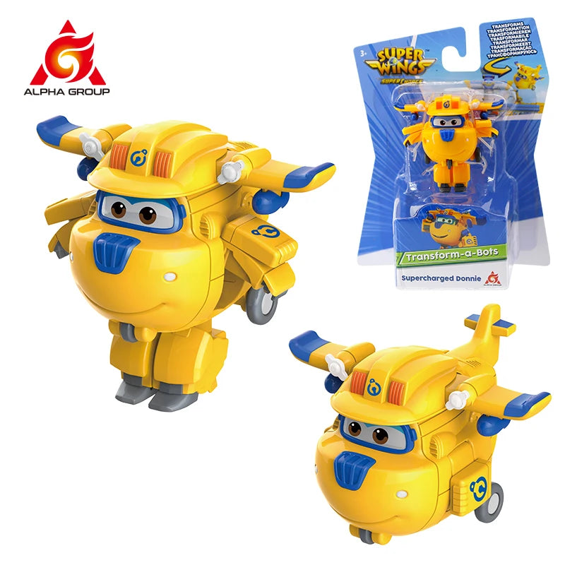 Super Wings Mini Dizzy Transform Robot to Plane in 3 Steps 2 Inches Deformation Action Figures 2Modes Transforming Kid Toy