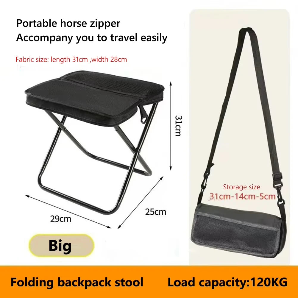 Hot-selling outdoor foldable stool, suitable for camping hiking and fishing trips portable shoulder-carry storage foldable stool