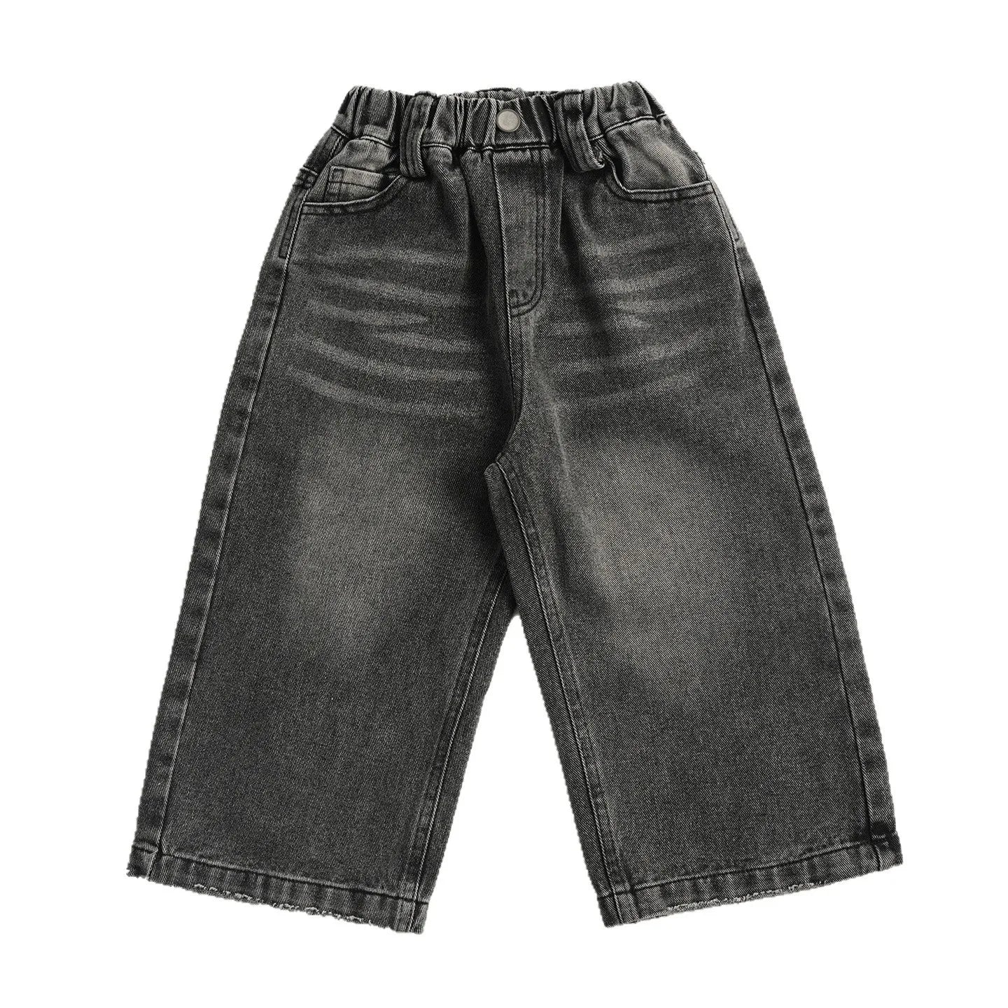 Boys Pants 2026 Spring and Summer New Childrens Clothes Korean Style Boys and Girls Loose Straight Trendy Cool Jeans Simple