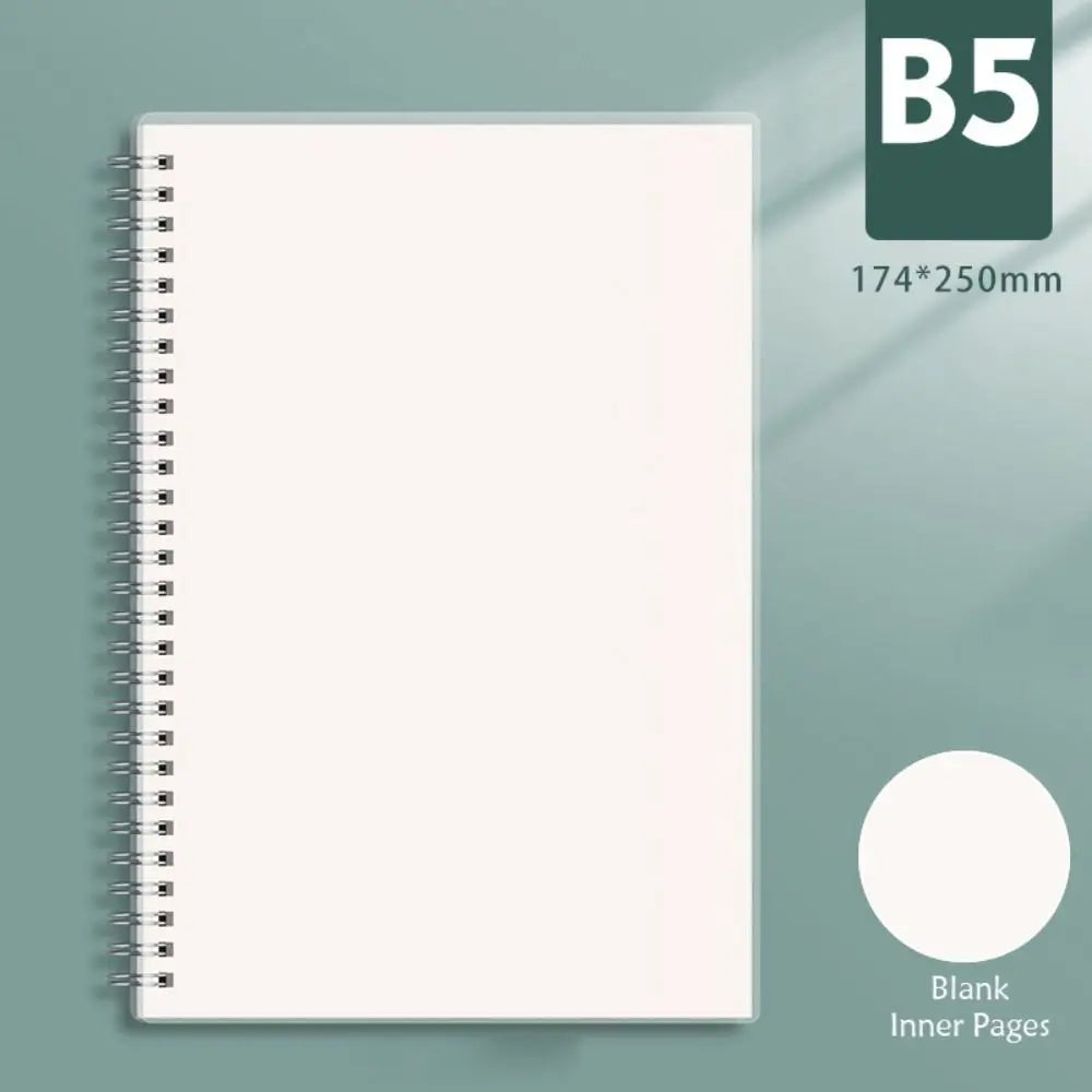 Thickened A5/B5/A4 Coil Notebook Grids/Blank/Horizontal Line Flip Over Spiral Notebook 80Sheets Notepad Students Gift