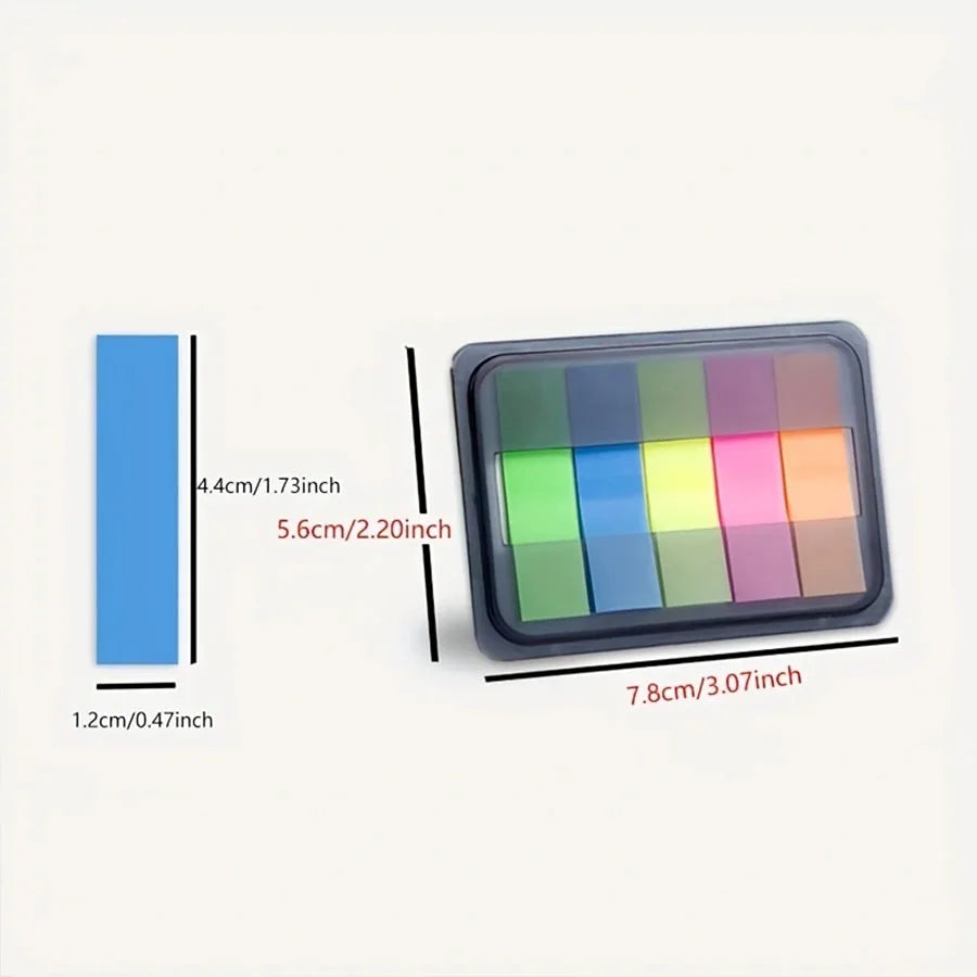 100 Sheets of Waterproof Colored Transparent Sticky Notes , Mini Self-Adhesive Post-it Pads For Planner Home & Office School