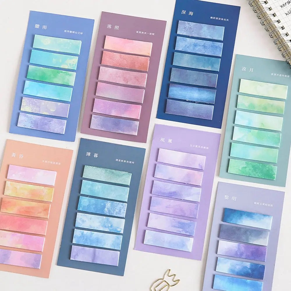 120 Sheets Morandi Color Stationery Kawaii Bookmark Posted It Sticky Notes Paper Sticker Index Memo Pad