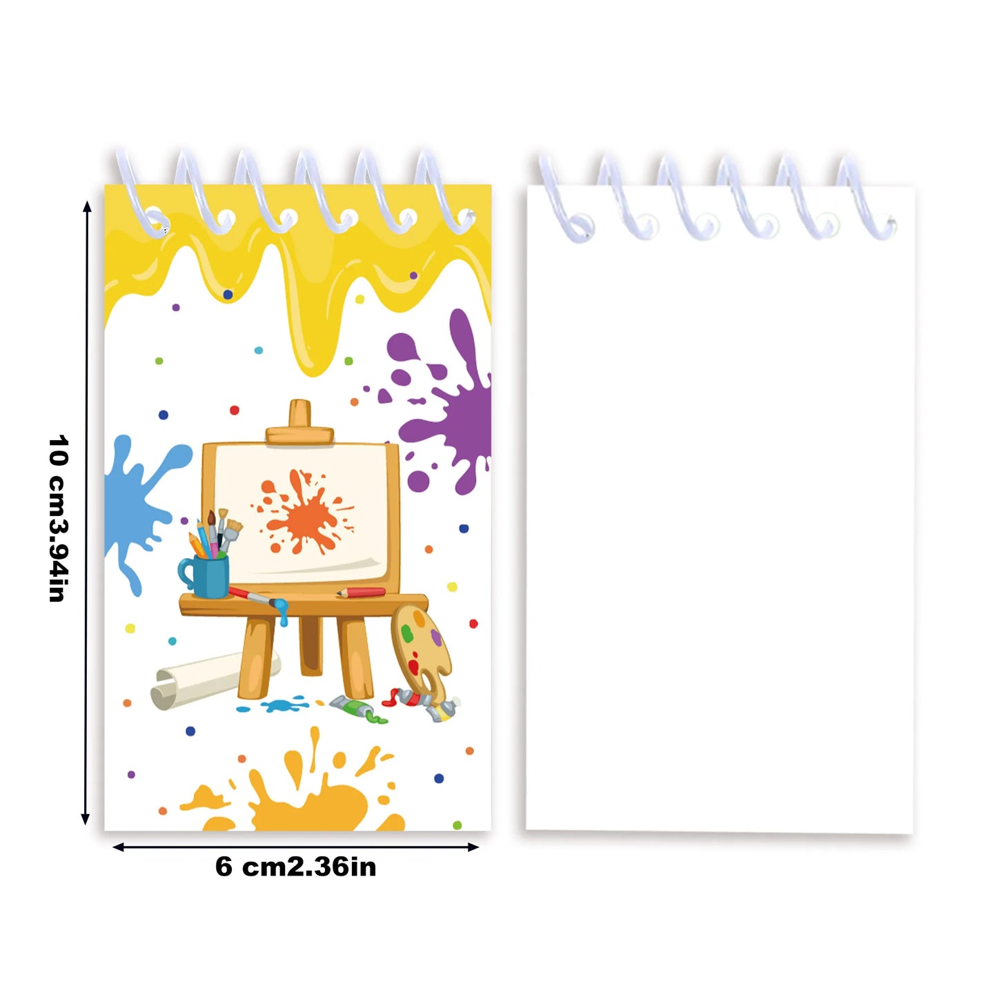 8pcs Art Color Palette Themed Mini Spiral Pocket Notebooks Memo Pad Coil Booklet Notepads For Office Stationery School Diaries
