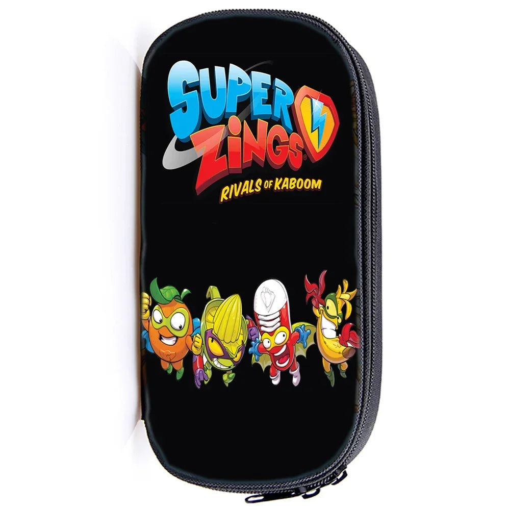 Super Zings Pencil Case Kids Pencil Holder Funny Superzings Printed Pen Bag Students Cute Bag Teens Bag Boy Girl for School