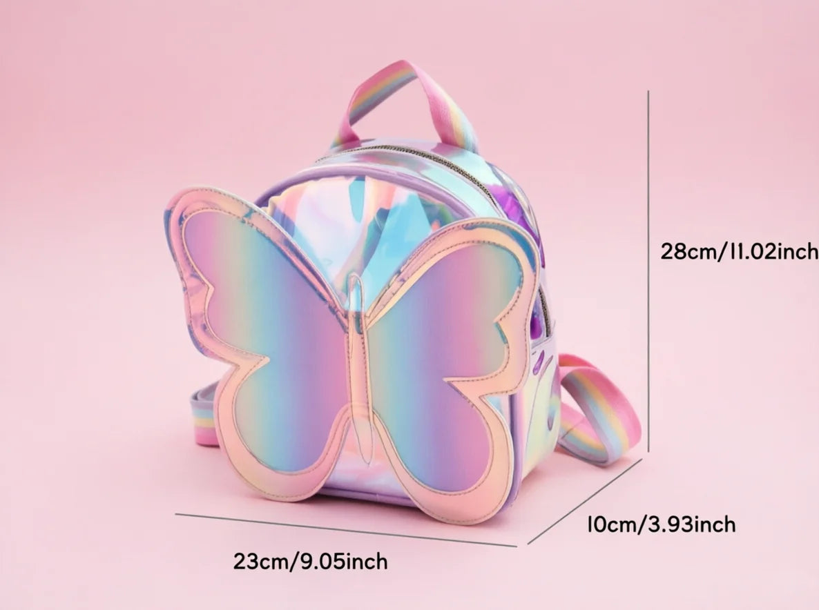 Girls Fashion Backpack Laser Butterfly Design Children's  Mochila for Kids