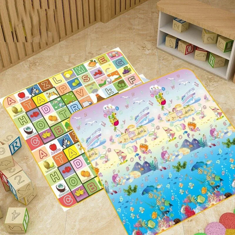 Baby Play Mats Doubel Sided Animals Kids Rug Educational Toys for Children Soft Floor Toddler Crawling Carpet Game Activity Gym