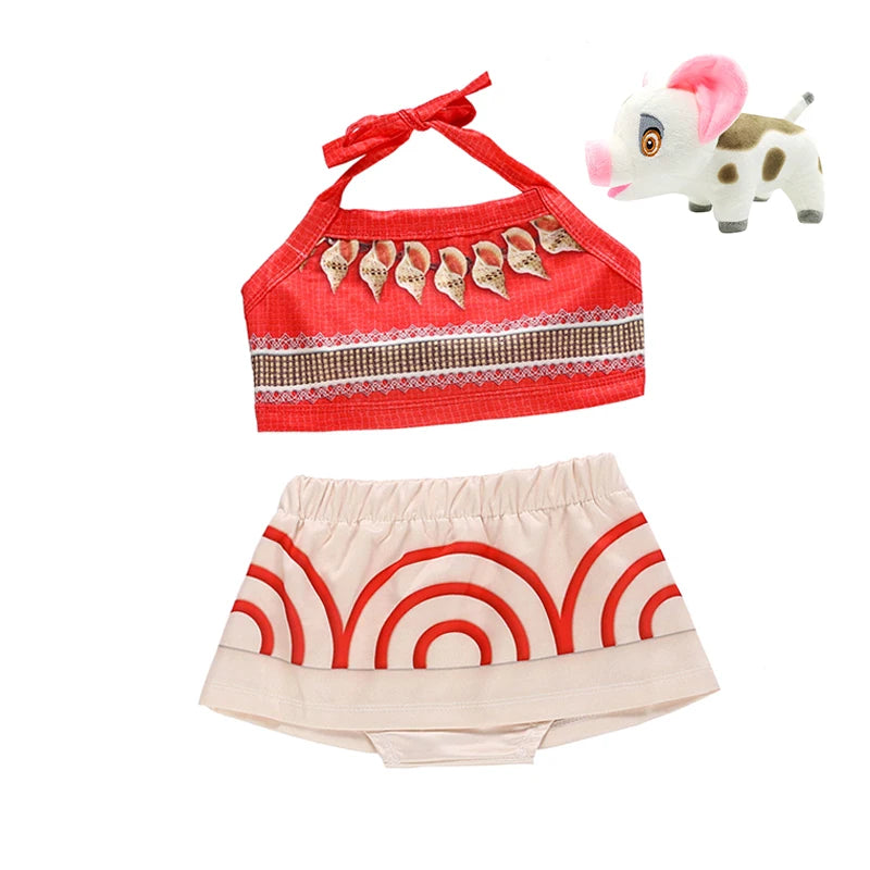 Baby Little Moana Dress Costumes Cosplay Girl Dresses Anime Movie Costume Halloween Costumes Gifts Kids Dress for Girls Outfit