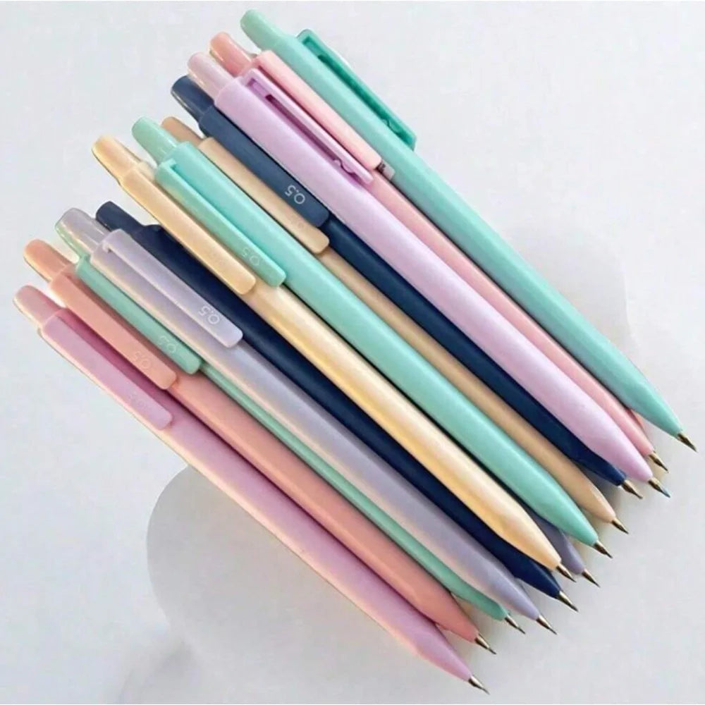 Cute Pastel Mechanical Pencil Set, 0.5mm & 0.7mm Dual Sizes for Precise Writing, Art Drawing Sketching Girls’ School Supplies