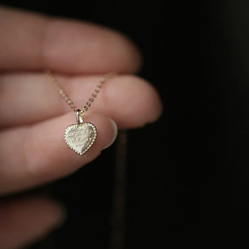 S925 Sterling Silver Classic Love Heart Choker Necklace Pendant for Women 14K Gold Plated Necklaces Wedding Party Jewelry Gift