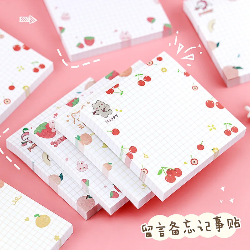 80 Sheets Per Pack Fruit Sticky Note ToDo List Record Journal Decorative Memo Practical Stationery Sticker