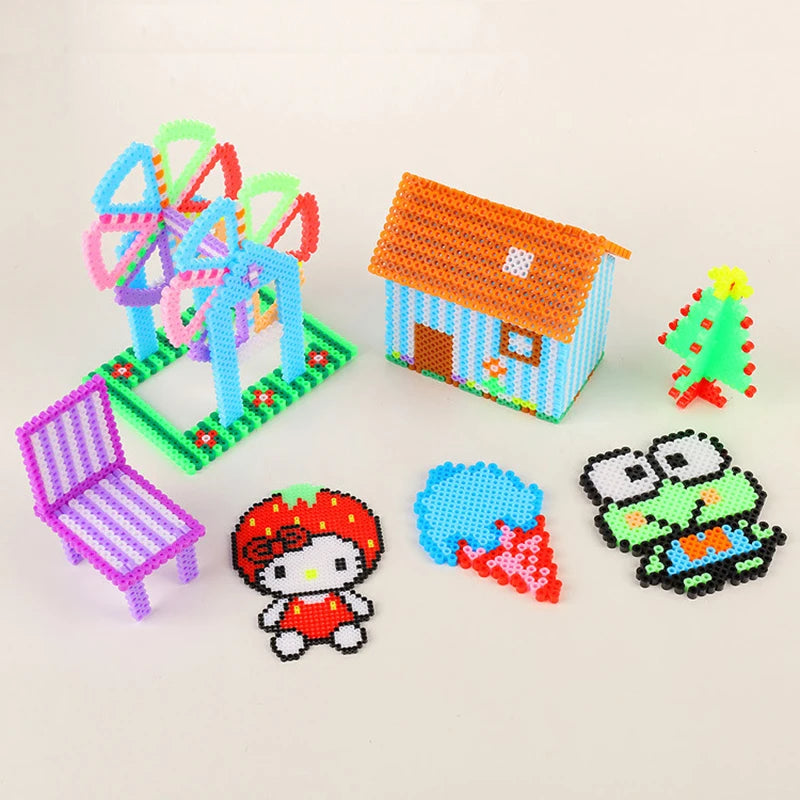 24/72 colors box set hama beads toy 2.6/5mm perler educational Kids 3D puzzles diy toys fuse beads pegboard sheets ironing paper