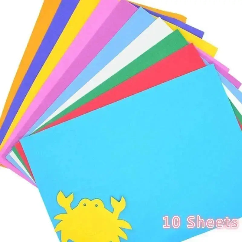 10 Sheets Thick Multicolor A4 Sponge EVA Foam Paper Kids Handmade DIY Hand Craft Suitable Children Playing Paper-cut Game