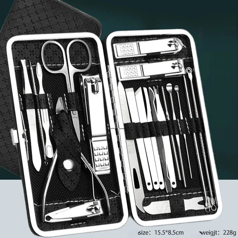 Household Nail Clippers, One Set 19 Pieces, Large Dead Skin Pliers, The Angled Scissors Are Used to Remove Dead Skin, Small Hair