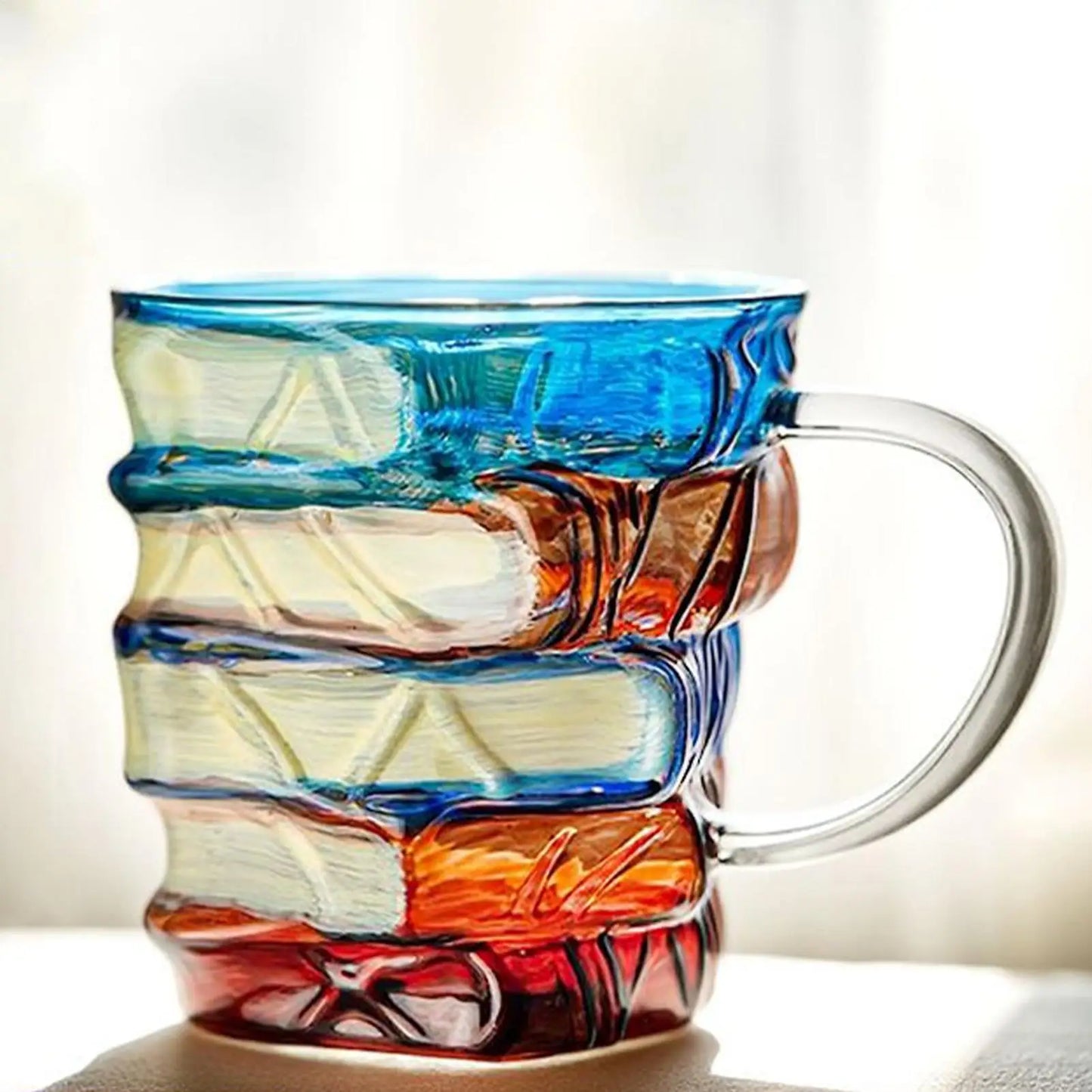 Book Coffee Mug Painted Book Coffee Cup Tea Mug Drinkware Tumbler Funny Decor Desk Accessories for Readers Women Librarian