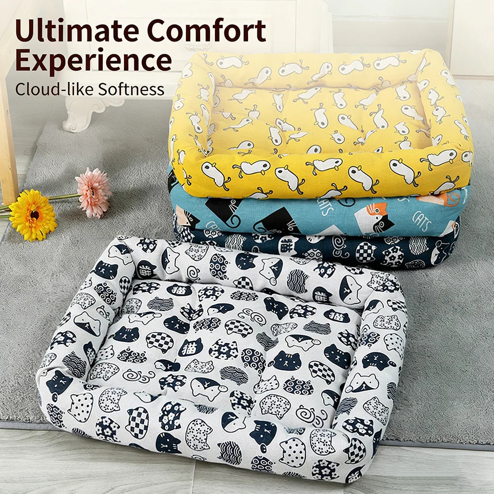 Pet Summer Mat Cute Dog Cooling Sofa Breathable Washable Four Seasons For Small Dog Bed Cushion Pet Cat Nest Mat Accessories