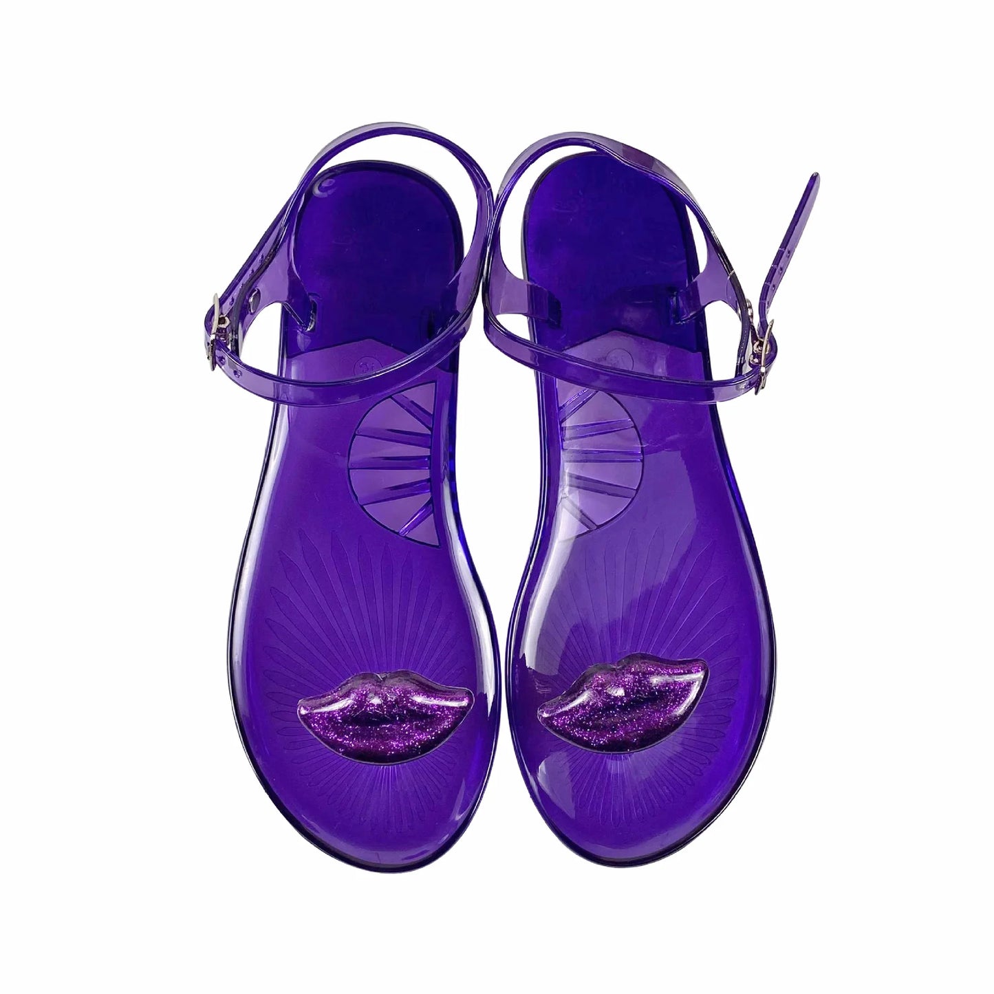 Plus Size 36-42 Ins Hot Sales Women Girls Jelly Sandals Colorfull Transparent PVC Beach Shoes Summer Fruit Flip-flop Shoes