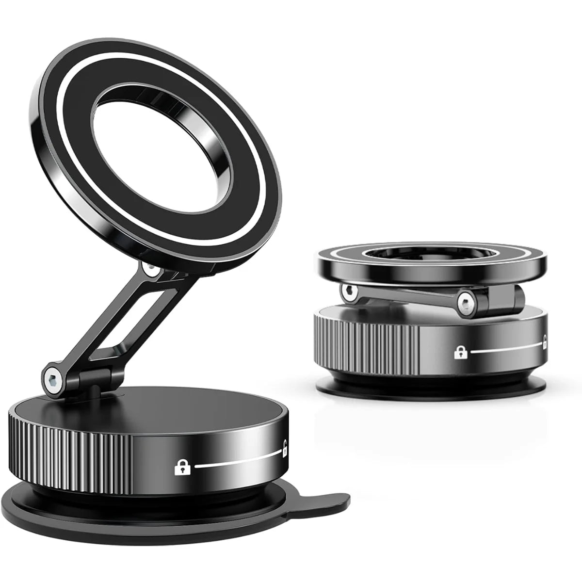 Car Mount Vacuum Magnetic Holder Foldable Strong Suction Stand For Cell Phone For phone with Magnetic sheet and Live Streaming
