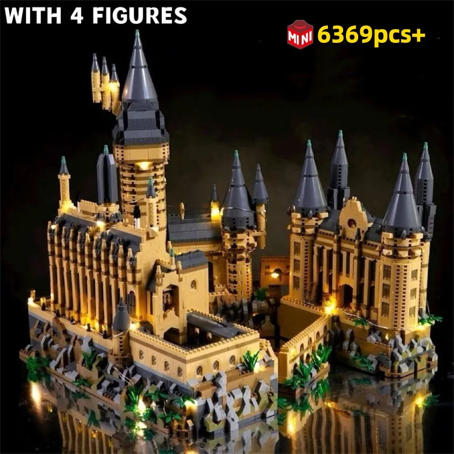 6369pcs Creative Magic Castle Building Blocks with Light STEM Educational Toy DIY Model Kit Desktop Decoration Gift for Kids