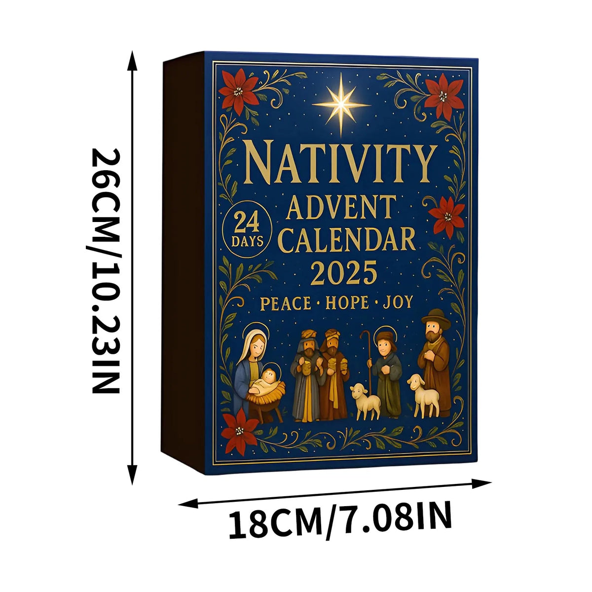 New Christmas Advent Calendar 24PCS Countdown Calendar Blind Box for the Birth of Jesus Home Xmas Tree Decor Supplies 2025
