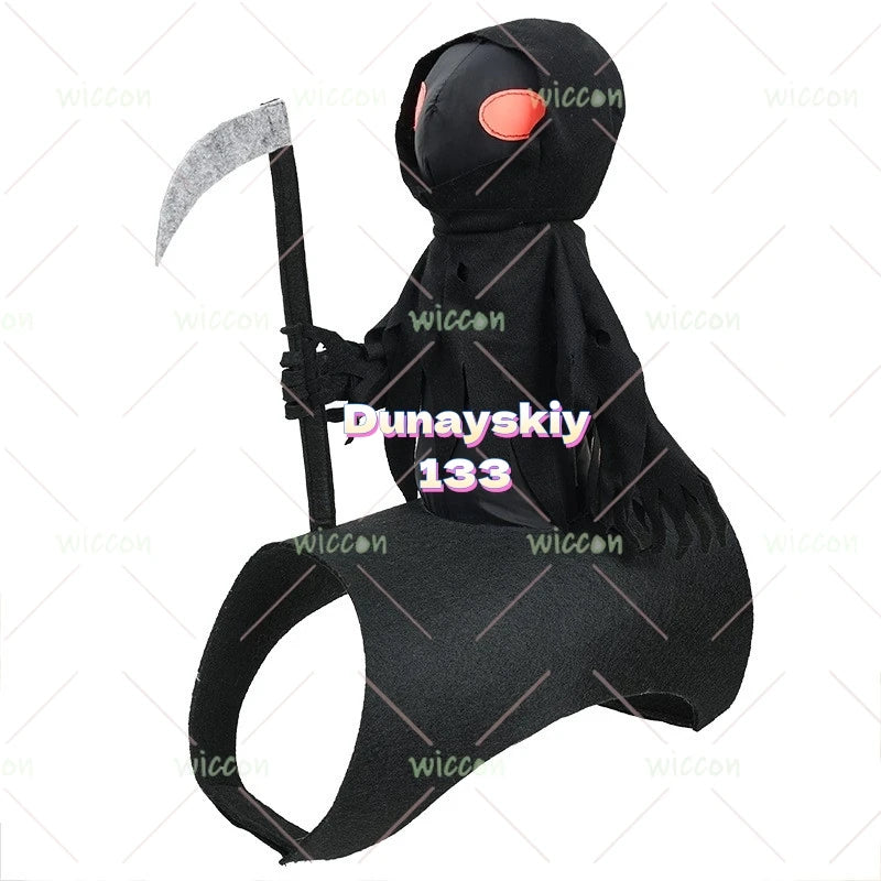 Dark Harvest Knight Dog Costume Anime Cosplay Pet Halloween Riding Outfit Clothes Skeletons Dog Costumes for Medium Large Dogs﻿