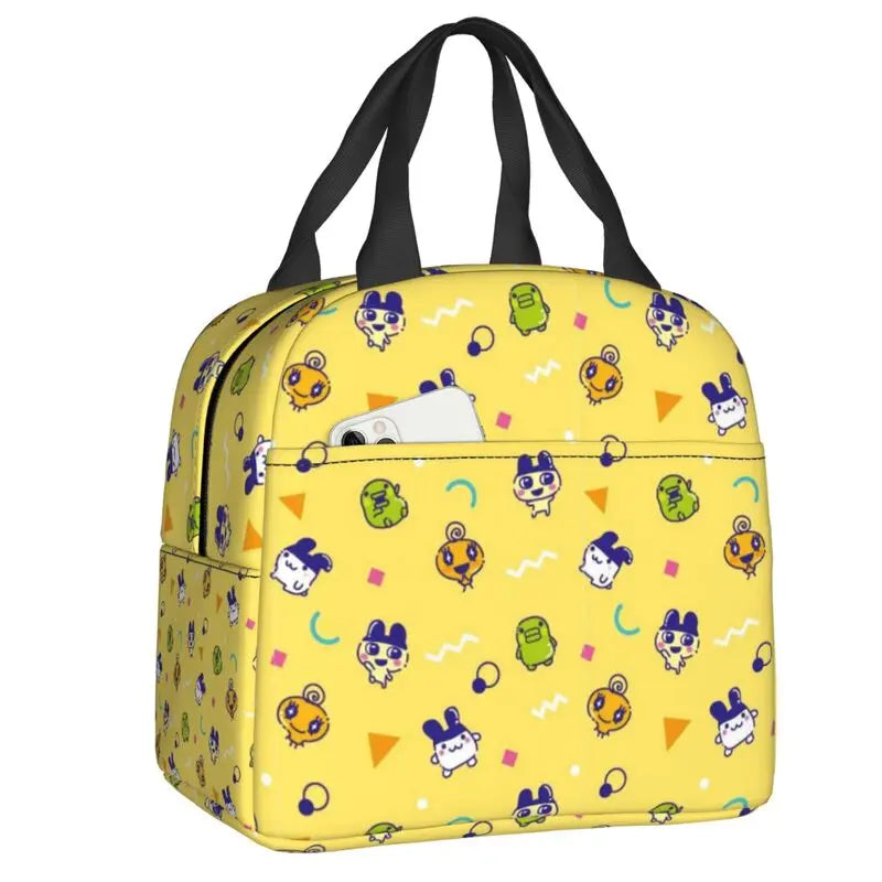 Custom Tamagotchies Cartoon Insulated Lunch Tote Bag for Women Resuable Cooler Thermal Bento Box Kids School Children