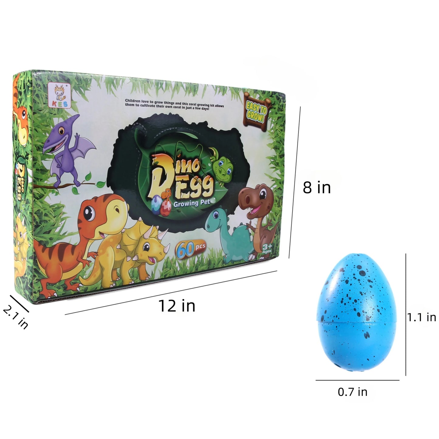 Sunpao 60pcs Magic Dinosaur Eggs Hatching in Water Growing Dinosaur Egg Animal Breeding Educational Toys for Children Kids Gifts
