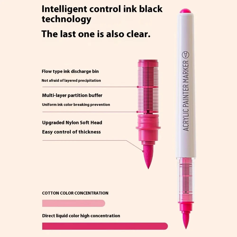 Acrylic Marker Set – Soft Brush Tip Paint Pens in Themed Colors, 9–45 Colors