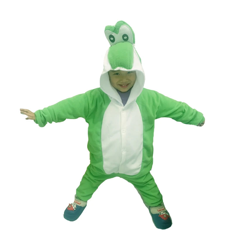 Kids Onesies Yoshi Kigurumi for Children Cartoon Pajamas Animal Cosplay Costume For Halloween Christmas Outfits Boys Homewear