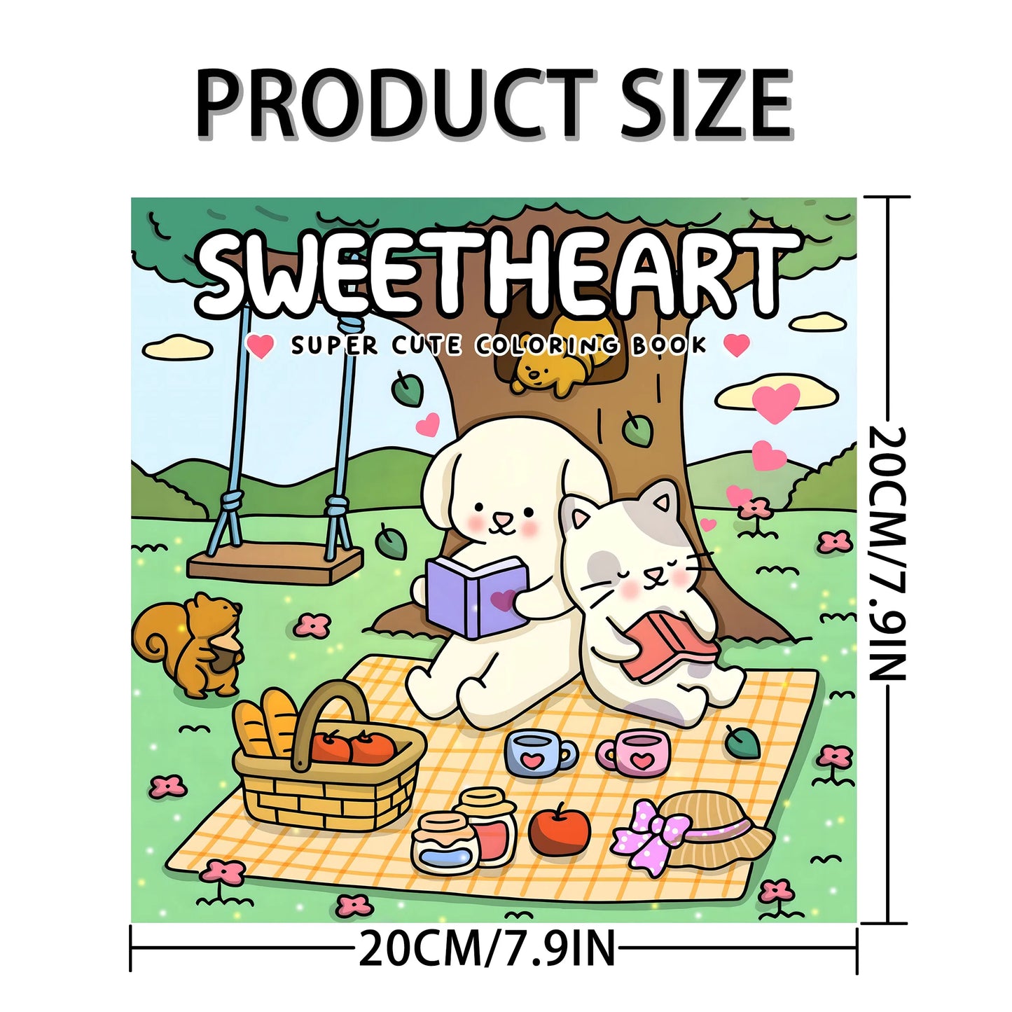 Sweet and Adorable Animated Animal Picture Book - Healing Green Coloring Book for Kids and Adults
