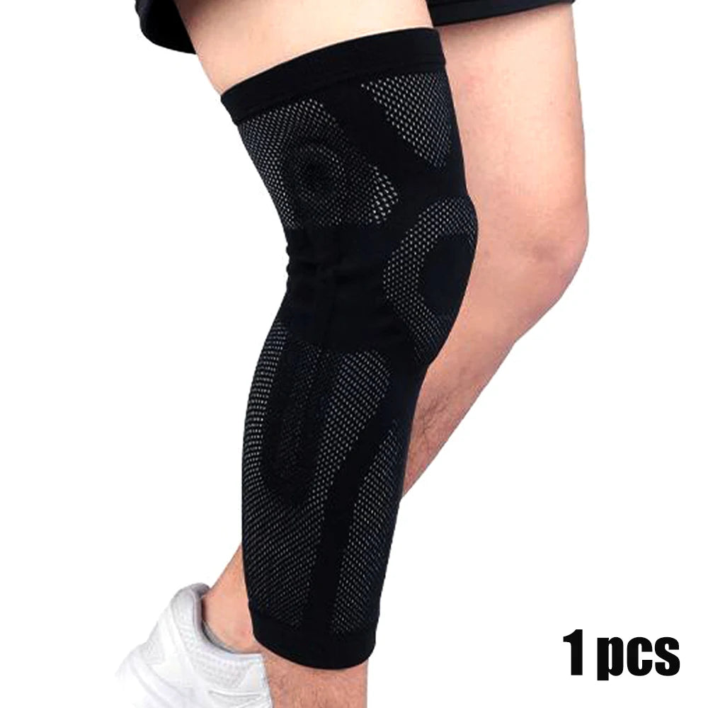 1 PC Sports Lengthen Leg Compression Sleeve Knee Protector Non-slip Knee Brace Support for Joint Pain Relief and Injury Recovery