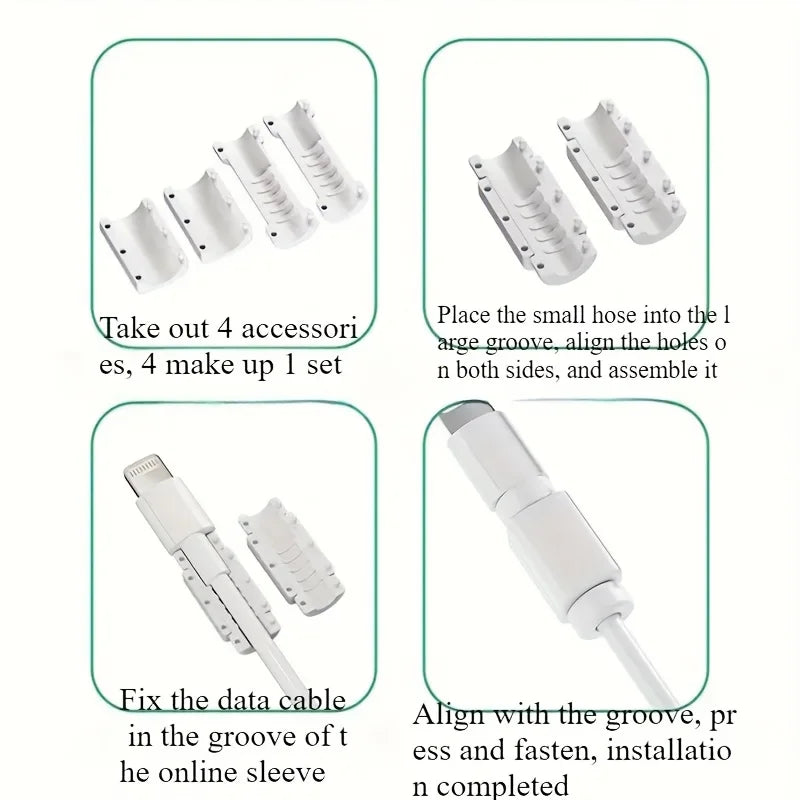 8-Pack Silicone PVC Cable Protectors - Charging Wire Guards for Phone, USB, Non-Electronic Accessory ,  Flexible Protection